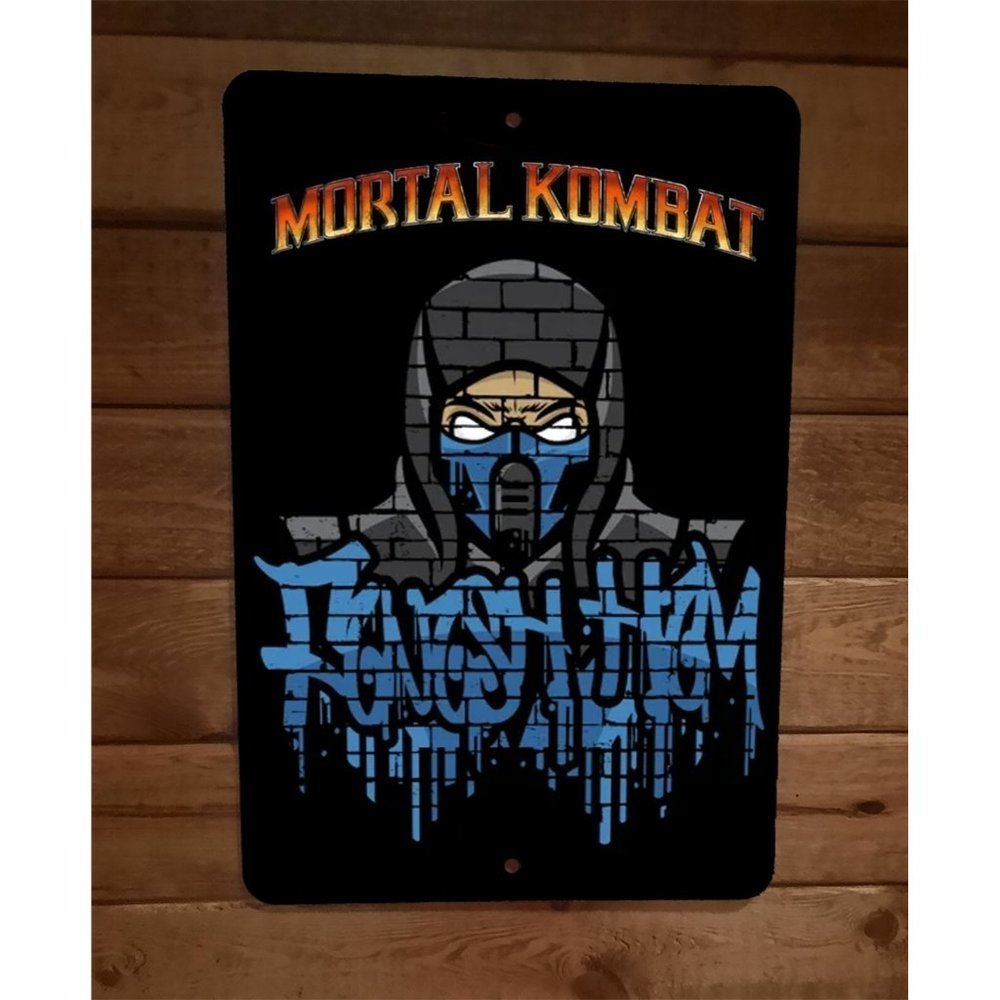 Finish Him Sub Zero Mortal Kombat Video Game 8x12 Metal Wall Sign